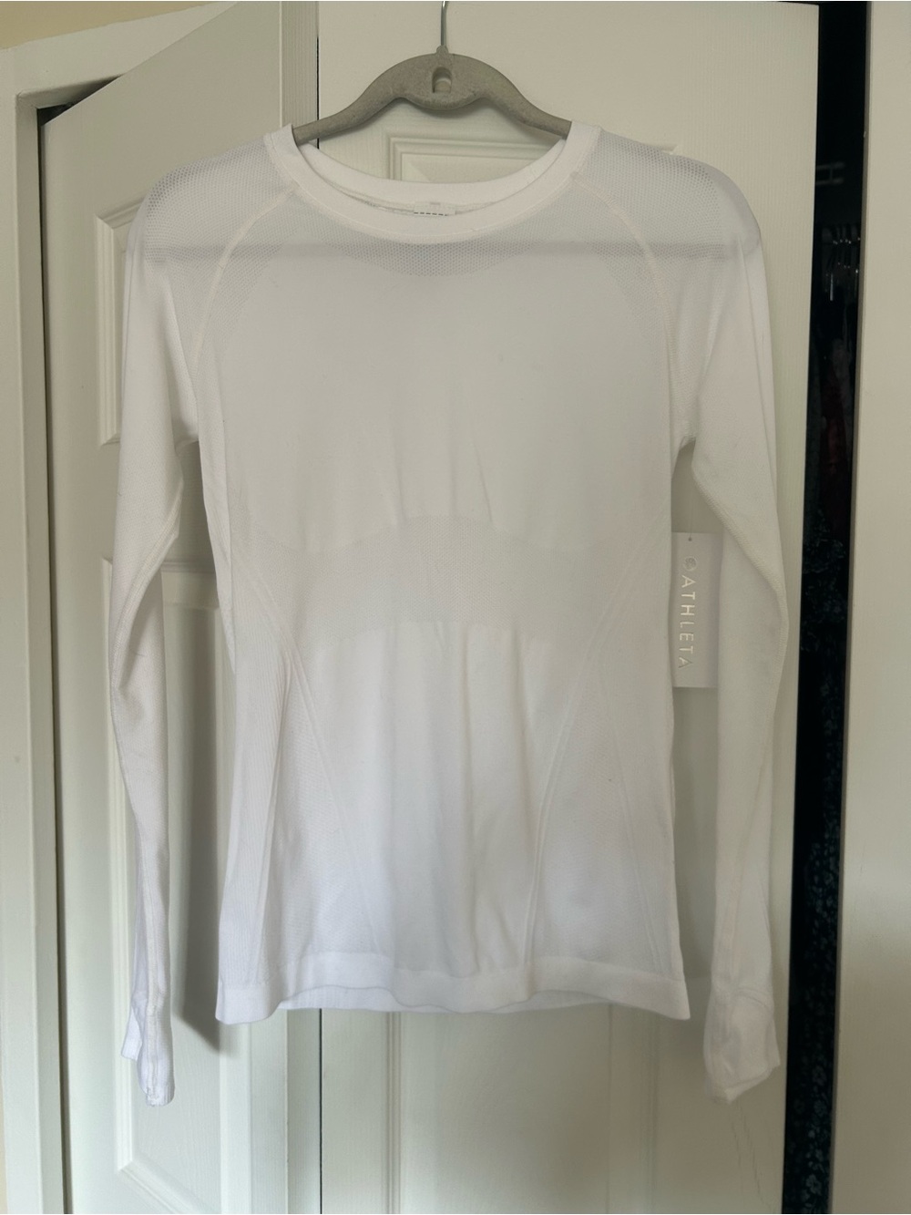 Athleta White Long-Sleeve Performance Top